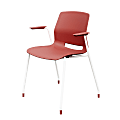 KFI Studios Imme Stack Chair With Arms, Coral/White