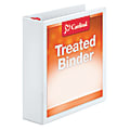 Cardinal Treated ClearVue™ Locking 3-Ring Binder, 2" D-Rings, 52% Recycled, White