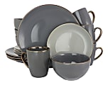 Elama 16-Piece Stoneware Dinnerware Set, Tahitian Grand