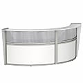 Linea Italia 124"W 2-Unit Curved Reception Computer Desk, White