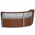 Linea Italia 124"W 2-Unit Curved Reception Computer Desk, Cherry