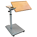 WiseLift Height-Adjustable Mobile Table Workstation, 28"H x 31-1/2"W x 15-3/4"D, Wood