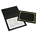 SKILCRAFT® Certificate/Document Cover, 8 1/2" x 11", 8" x 10", A4, Black/Gold, Pack Of 5 (AbilityOne 7510-01-519-5770)