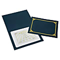SKILCRAFT® Certificate/Document Cover, 8 1/2" x 11", 8" x 10", A4, Blue/Gold, Pack Of 5 (AbilityOne 7510-01-519-5771) 1 thumbnail image