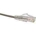Unirise Clearfit Slim Cat6 Patch Cable, Snagless, Gray, 5ft
