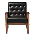 Baxton Studio Noel Lounge Chair, Black/Dark Walnut 1 thumbnail image