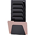 OIC 7 Compartment Wall File Holder, 7 Compartment(s), 22.4"H x 9.5"W x 2.9"D, Wall Mountable, Black, Plastic, 7 / Each 1 thumbnail image