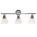 Lalia Home Essentix 3-Light Wall Mounted Vanity Light Fixture, 26-1/2”W, Alabaster White/Chrome