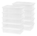 IRIS® Plastic Storage Containers, 28 Quarts, 6" x 16 1/4" x 24", Clear, Case Of 10 1 thumbnail image
