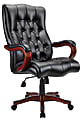 Realspace® Bradford Big & Tall Executive Tufted Bonded Leather Chair, Cherry/Matte Black 1 thumbnail image