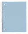 Just Basics® Poly Spiral Notebook, 8" x 10-1/2", 1 Subject, Wide Ruled, 70 Sheets, Light Blue