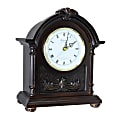 Bedford Clocks Wood Collection Mantel Clock, 10”H x 11-15/16”W x 4-1/2”D, Black 1 thumbnail image