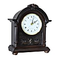 Bedford Clocks Wood Collection Mantel Clock, 10”H x 11-15/16”W x 4-1/2”D, Black