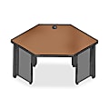 Lorell® 67000 Series Corner Desk, 29"H x 42"W x 24"D, Cherry/Charcoal