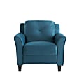 Lifestyle Solutions Hanson Microfiber Chair With Curved Arms, Blue/Black