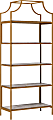 Sauder® International Lux 71"H 5-Shelf Bookcase, Deco Stone/Satin Gold 1 thumbnail image