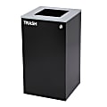 Alpine Industries Stainless Steel Open Top Trash Can With Square Lid, 29 Gal, 30”H x 16-15/16”W x 16-15/16”D, Black 1 thumbnail image