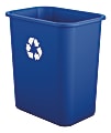 Suncast Commercial Desk-Side Rectangular Resin Recycling Bins, 7 Gallons, Blue, Pack Of 12 Bins