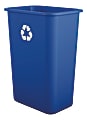 Suncast Commercial Desk-Side Rectangular Resin Recycling Bins, 10 Gallons, Blue, Pack Of 12 Bins