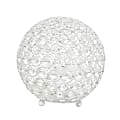 Lalia Home Elipse Glamorous Crystal Orb Table Lamp, 8"H, White