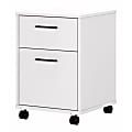 Bush Business Furniture Key West 15-3/4"D Vertical 2-Drawer Mobile File Cabinet, Pure White Oak, Standard Delivery