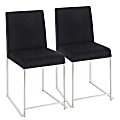 LumiSource Fuji High Back Dining Chairs, Black/Stainless Steel, Set Of 2 Chairs 1 thumbnail image