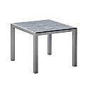 Inval Madeira 4-Seat Square Plastic Patio Dining Table, 29-3/16” x 35-7/16”, Gray/Slate