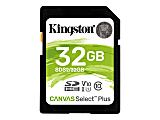 Kingston Canvas Select Plus - Flash memory card - 32 GB - Video Class V10 / UHS-I U1 / Class10 - SDHC UHS-I 1 thumbnail image
