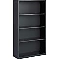 Lorell® Fortress Steel 60"H 4-Shelf Bookcase, Charcoal