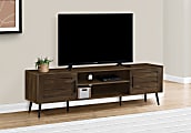 Monarch Specialties Tv Stand, 72 Inch, Console, Media Entertainment Center, Storage Cabinet, Living Room, Bedroom, Brown Laminate, Black Wood Legs, Transitional