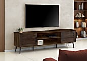 Monarch Specialties Tv Stand, 72 Inch, Console, Media Entertainment Center, Storage Cabinet, Living Room, Bedroom, Brown Laminate, Black Wood Legs, Transitional