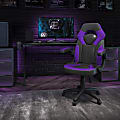 Flash Furniture X10 Ergonomic LeatherSoft High-Back Racing Gaming Chair, Purple/Black 1 thumbnail image