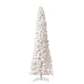 Nearly Natural Fir 156”H Slim Artificial Christmas Tree With Bendable Branches, 156”H x 34”W x 34”D, White