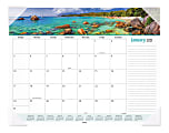 AT-A-GLANCE® Seascape Panoramic Monthly Desk Pad Calendar, 21-3/4" x 17", January To December 2021, 89803