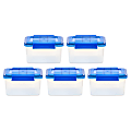 Iris Ultimate Weathertight Storage Boxes, 11-1/2”L x 12-7/16”W x 10-1/4”H, 6.5 Qt, Clear, Set Of 5 Boxes