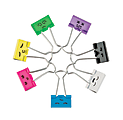 Office Depot® Brand Emoji Binder Clips, 1", 50-Sheet Capacity, Assorted Colors, Pack Of 28