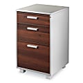 WorkPro® ModOffice™ Pedestal Storage & File Cabinet, 3 Drawers, 29"H x 18"W x 18"D, Gray/Walnut