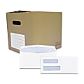 Quality Park® #8 5/8 Double Window Envelopes, Bottom Left Window, Gummed Seal, White, Box Of 1,000