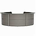 Linea Italia, Inc. 142"W Curved Modern Reception Desk, Ash