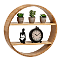 Mind Reader Circular Floating Shelf, 18"H x 4"W x 18"D, Brown 1 thumbnail image