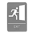 U.S. Stamp & Sign ADA Sign, 6" x 9", "Exit", Gray/White 1 thumbnail image