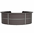 Linea Italia, Inc. 142"W Curved Modern Reception Desk, Mocha