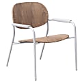 KFI Studios Tioga Lounge Guest Chair With Arms, Beech/Silver