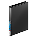 Wilson Jones® Ultra-Duty Single-Touch Locking View 3-Ring Binder, 1/2" Round Rings, 58% Recycled, Black