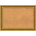 Amanti Art Non-Magnetic Cork Bulletin Board, 42" x 30", Natural, Parlor Gold Plastic Frame