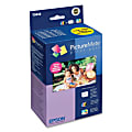 Epson® T584 PictureMate Tri-Color Ink Cartridge And 100-Sheet Glossy Paper Print Pack, T5846