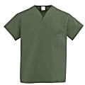 Medline ComfortEase™ 1-Pocket Reversible Unisex Scrub Top, 3X, White 1 thumbnail image