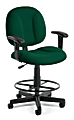 OFM Comfort Series Superchair Task Chair With Drafting Kit, Green/Black, 105-AA-DK-807