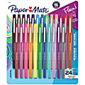 Paper Mate® Flair® Porous-Point Pens, Medium Point, 0.7 mm, Assorted Ink Colors, Pack Of 24 Pens