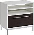 Sauder® Vista Key 30"W x 18-1/2"D Lateral File Cabinet With Open Shelving, Misted Elm/Pearled White 1 thumbnail image